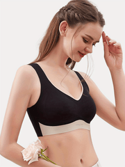 Colorblock Wireless Push Up Bra Seamless Comfort Intimates Lingerie