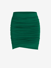 Casual Ruched Skirt High Waist Skirt Women's Clothing