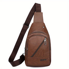 Vintage Layer Chest Bag Retro PU Crossbody Bag Sling Bag