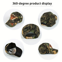 Unisex Sunshade Adjustable Baseball Cap with Bull Embroidery