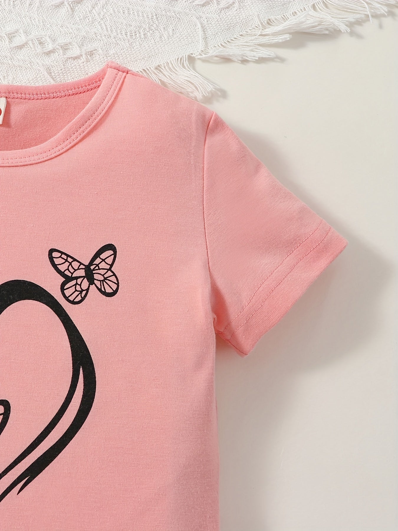 Toddler Girls Heart & Butterfly Graphic Tee & Shorts Set