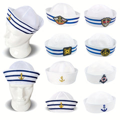 Striped Navy Sailor Hat For Men And Women