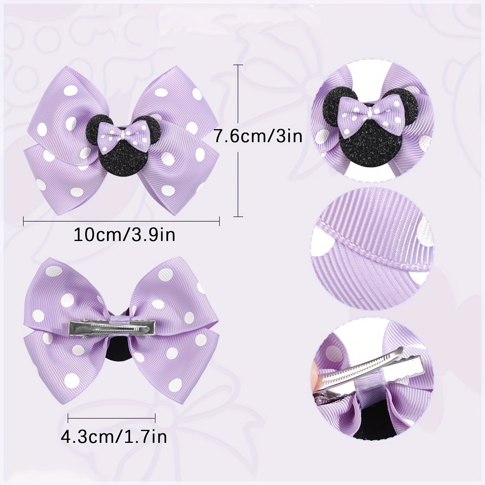 Kids Polka Dot Cartoon Bow Hairpin Sweet Hair Accessory Sequins Girl Clip