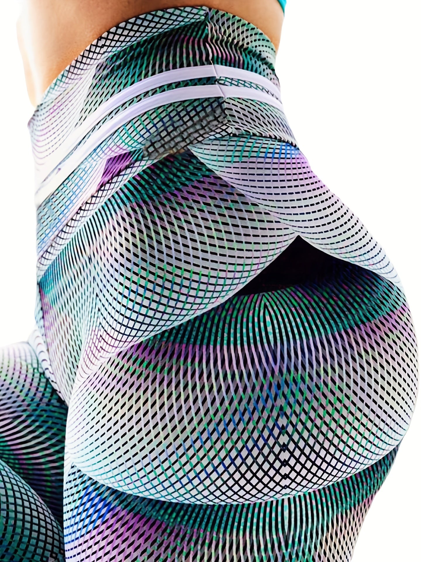 Abstract Line Print High Waist Yoga Pant