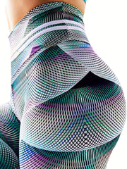 Abstract Line Print High Waist Yoga Pant