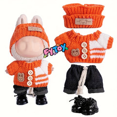 Doll Clothing Set Top Pants Skirt Hat Three Piece Set Plush Clothes Accessories