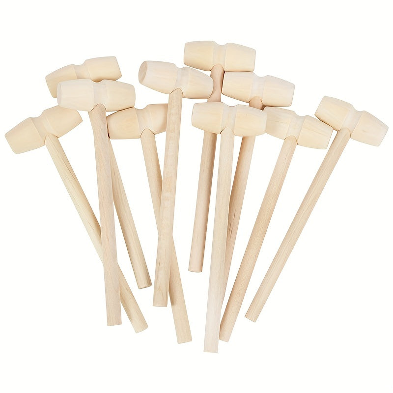 5pcs Mini Wooden Hammers for Kids' Toys & Parties