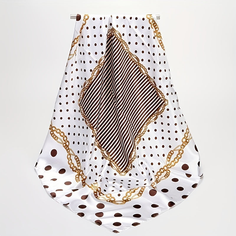 Polka Dot Vintage Bandana Silk Square Scarf Large Satin Shawl