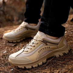 Men's Mesh Lace Up Hiking Sneakers Wear resistant Outdoor Shoes