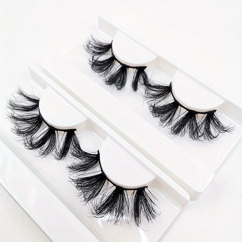 25mm 5D Fluffy Thick Faux Mink False Eyelashes with Tray