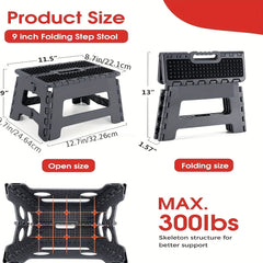 22" Tall Folding Step Stool Non Slip Foldable Step Stool