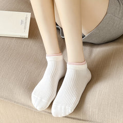 Women's Colorblock Trim Low Cut Socks Soft & Lightweight All match Stockings