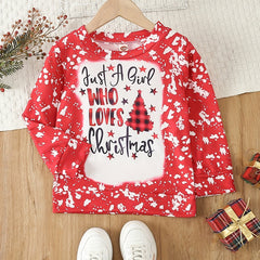 Christmas Girl Graphic Sweatshirts For Toddler Girls