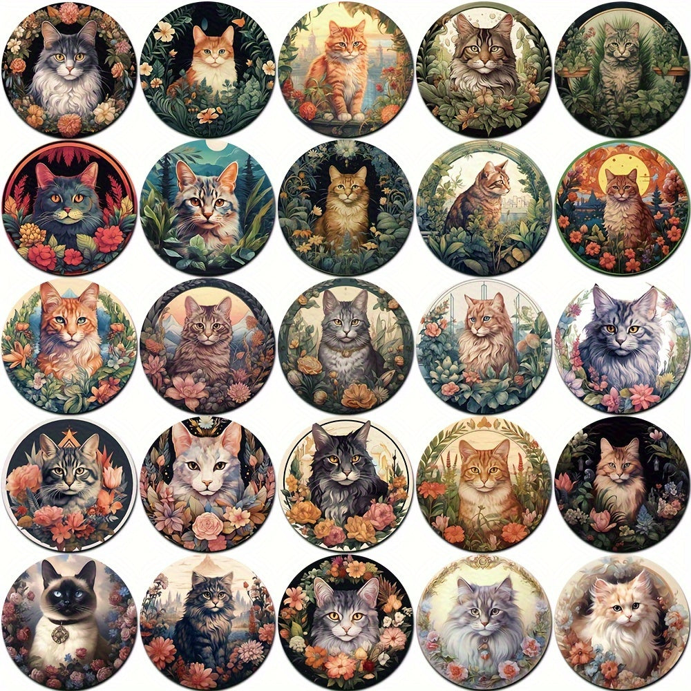 50pcs Cartoon Cat Series Waterproof Stickers for DIY Creative Projects