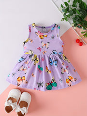 Baby Girls Butterfly Sleeveless Dress Clothes