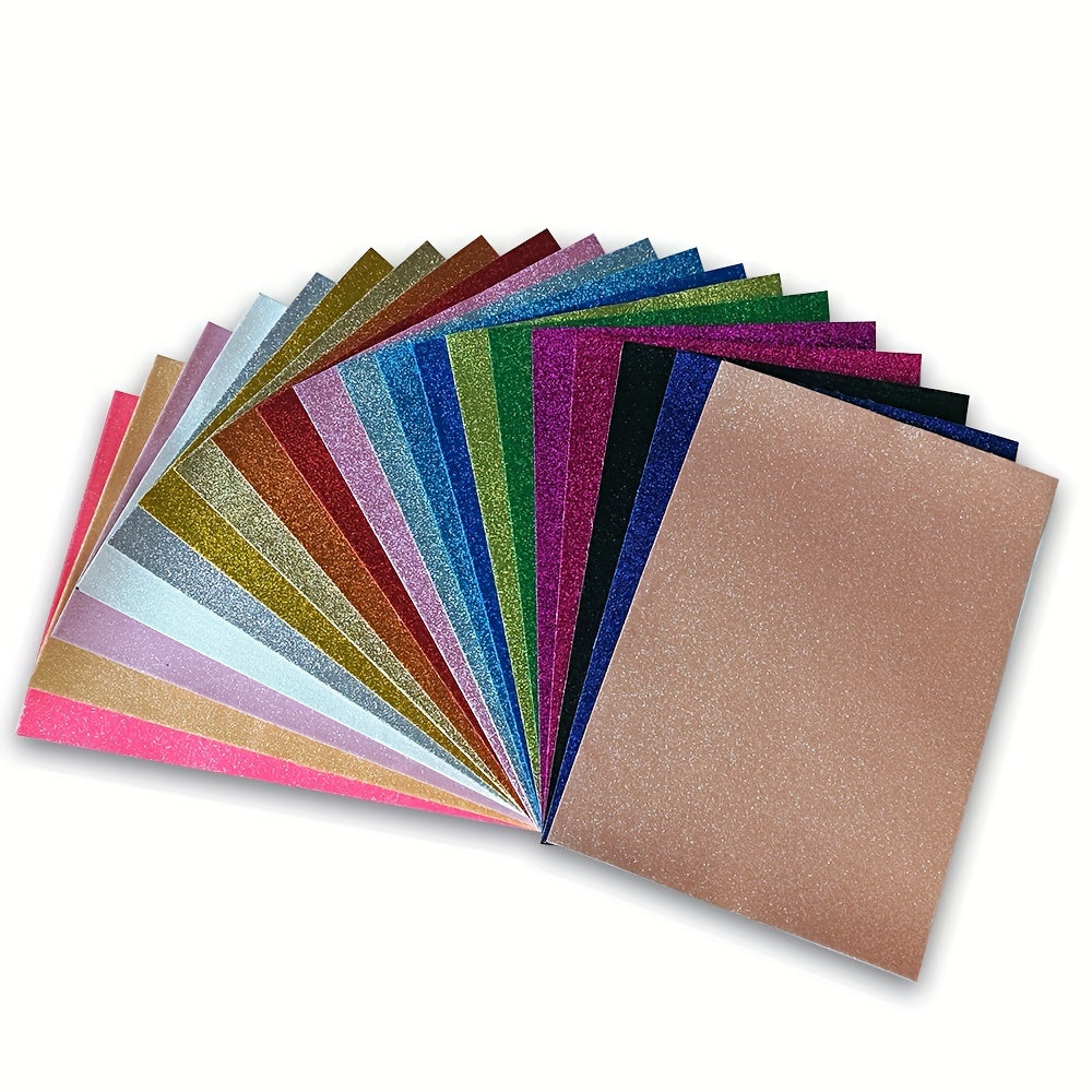 20 Sheets Glitter Leather Fabric DIY Handcraft Sewing Accessories