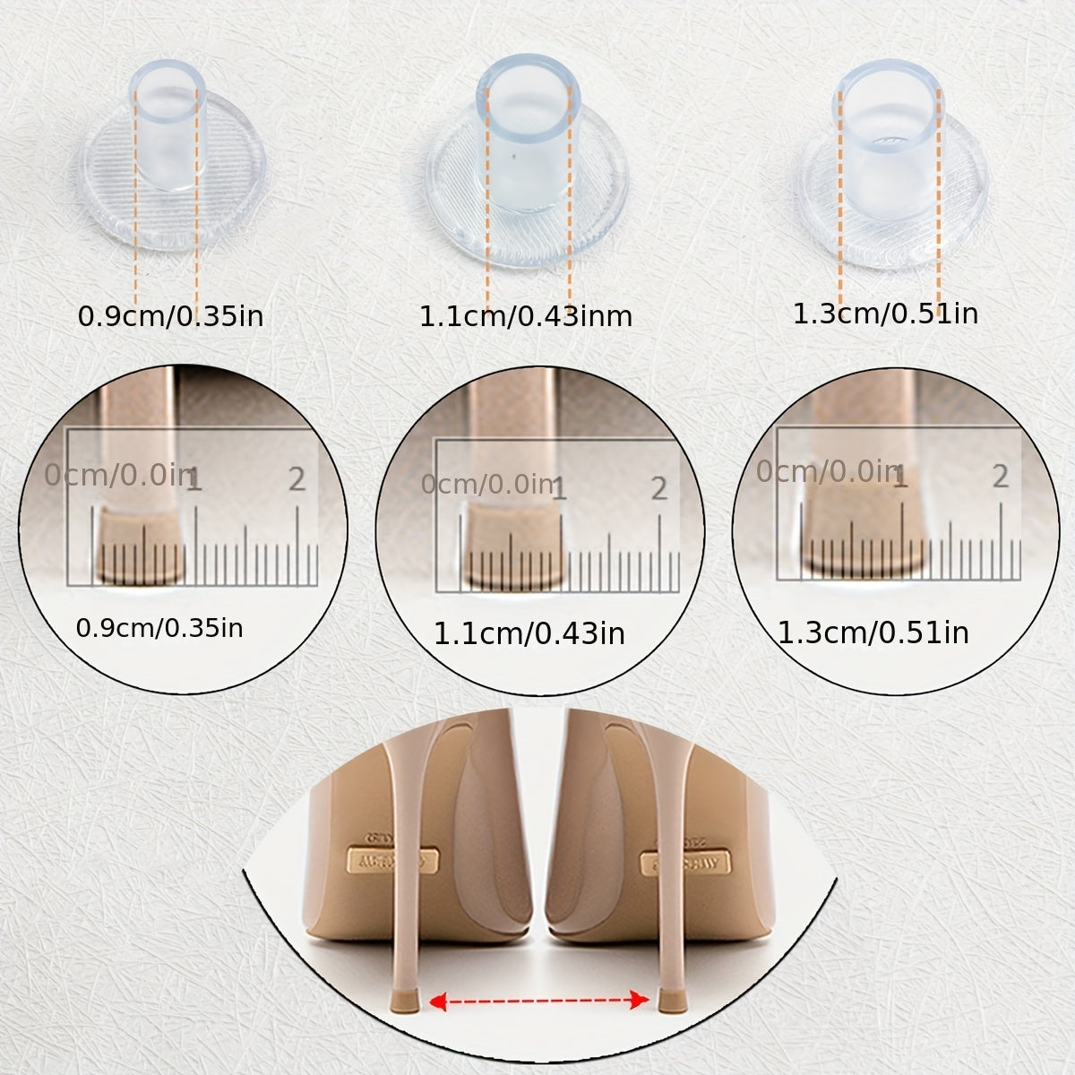 2pcs Mute Stiletto Heel Cover Pointed High Heel Shoes Protective Cover