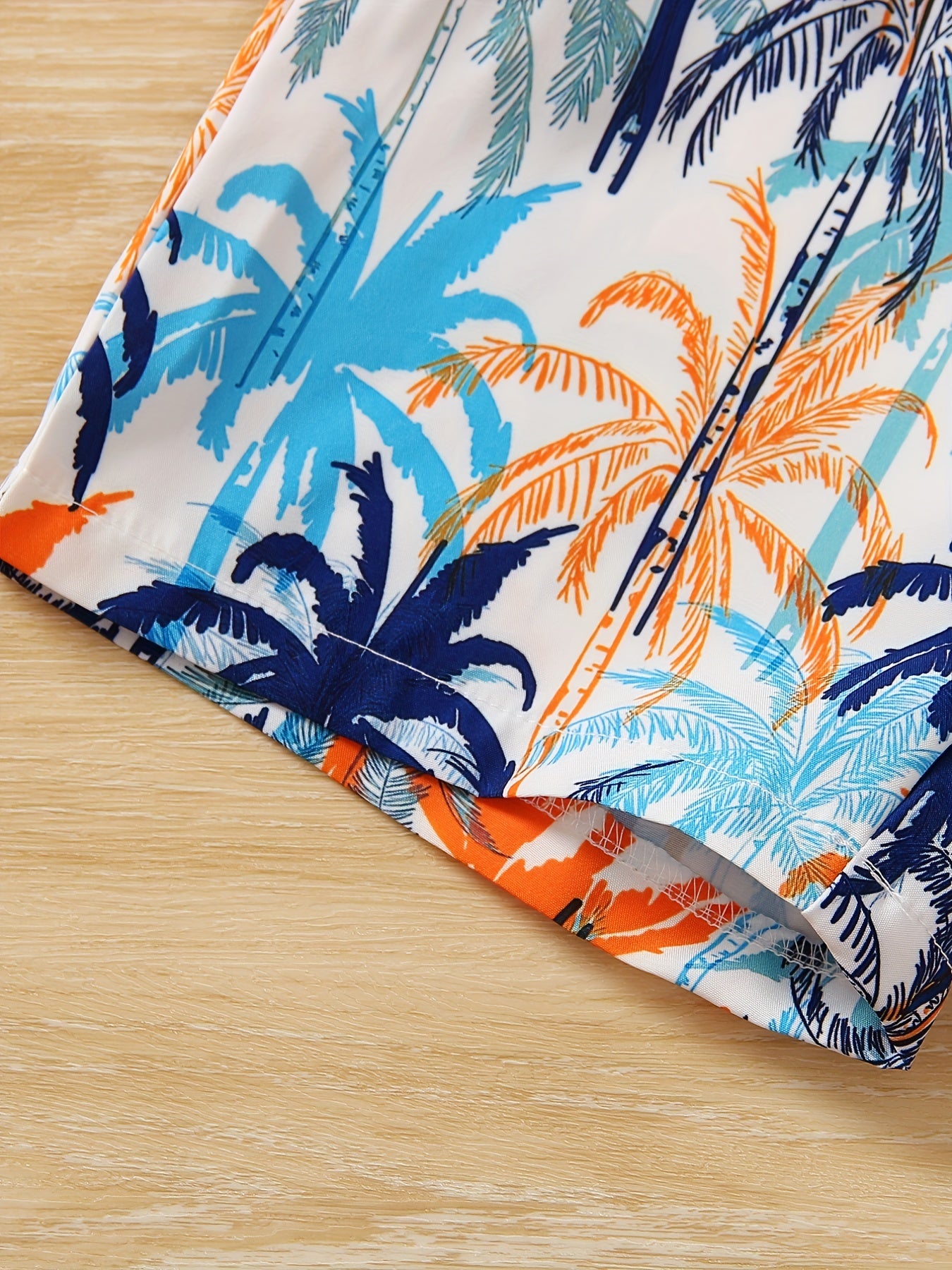 2pcs Summer Coconut Tree Boys Sleeveless Tank Tops&Shorts Set