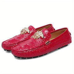 Men's Crocodile Print Slip On Loafers