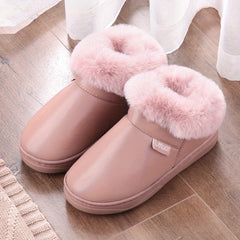 Women's Waterproof Plush Lined Slippers Warm Winter Home Shoes