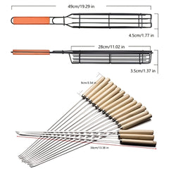 6-Piece Nonstick Kabob Grilling Basket Set