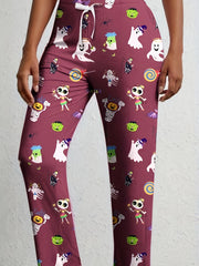 Halloween Print Lounge Pants Comfy & Funny Elastic Waistband Pants