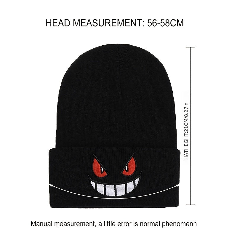 Cartoon Embroidered Knitted Hat Hip Hop Autumn Winter Wool