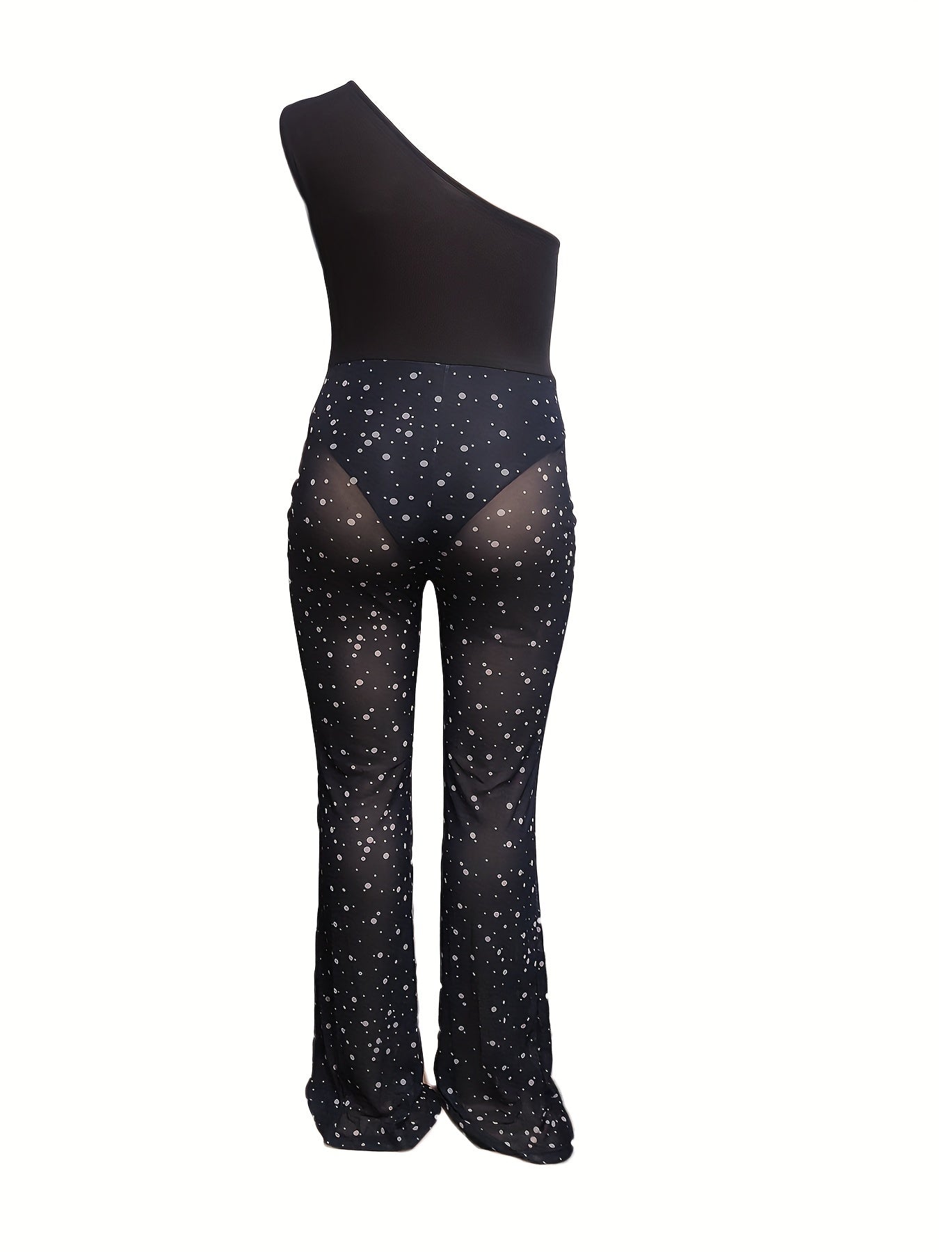 Sexy One Shoulder Glitter Jumpsuit