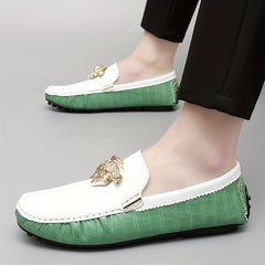 Men's Plaid Slip On Loafers Smart Casual Dress Shoes