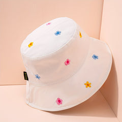 Y2K Flower Embroidery Bucket Hat for Women