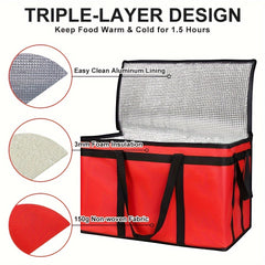 Red XXXL Insulated Reusable Tote Bag for Shopping Camping