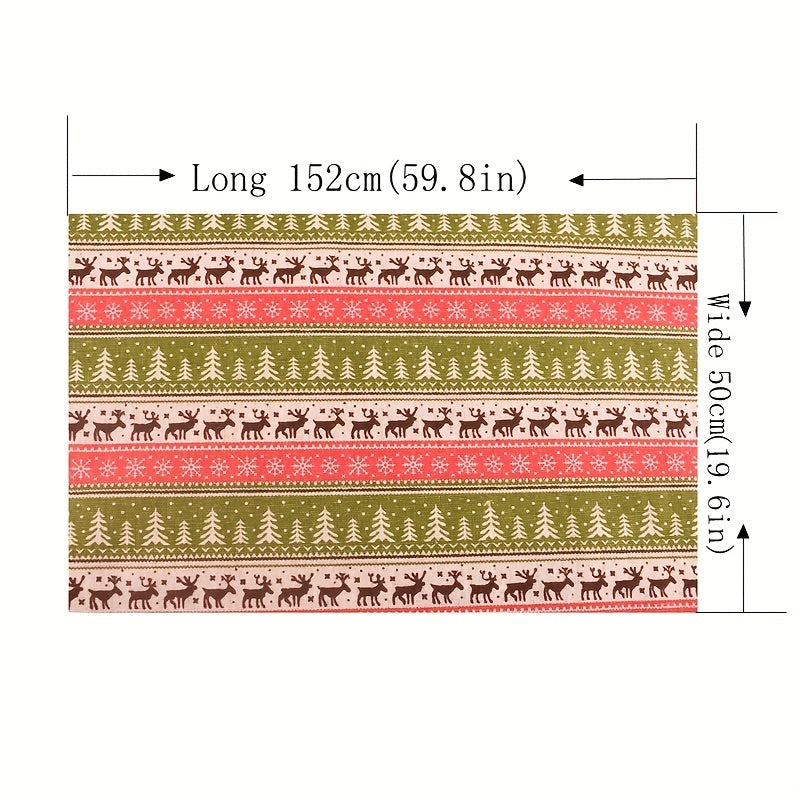 Christmas Series Cotton Linen Fabric DIY Quilting Sewing Material 50cmx152cm