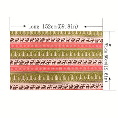 Christmas Series Cotton Linen Fabric DIY Quilting Sewing Material 50cmx152cm