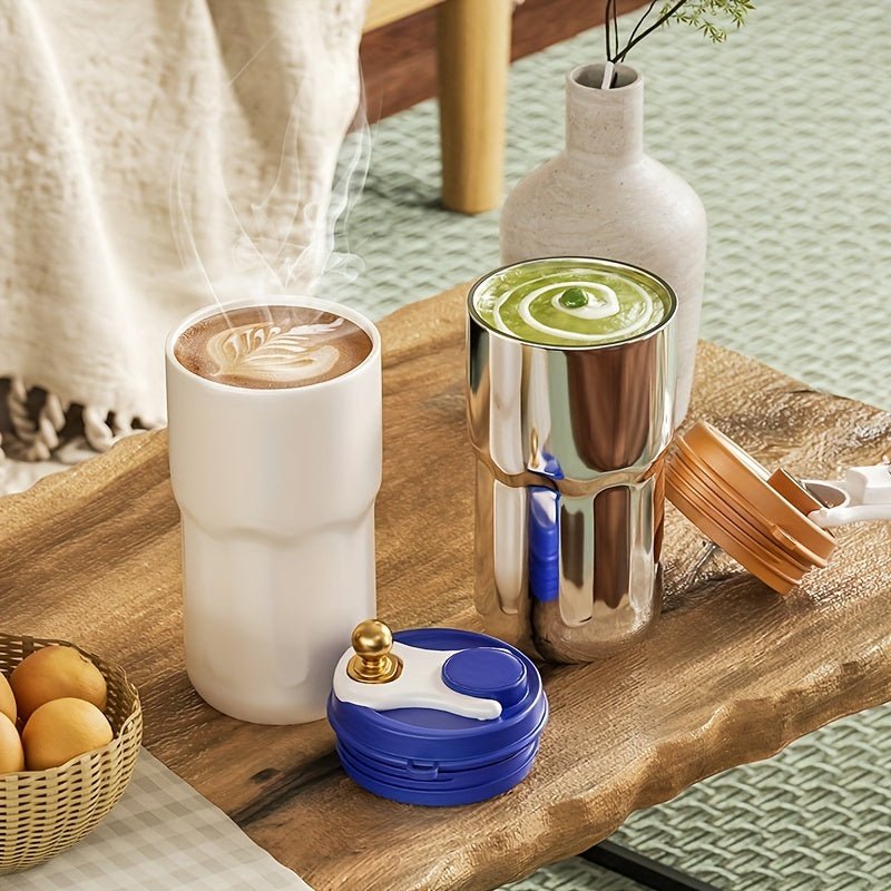Insulated Stainless Steel Vacuum Cup with Temp Display for Hot & Cold Drinks