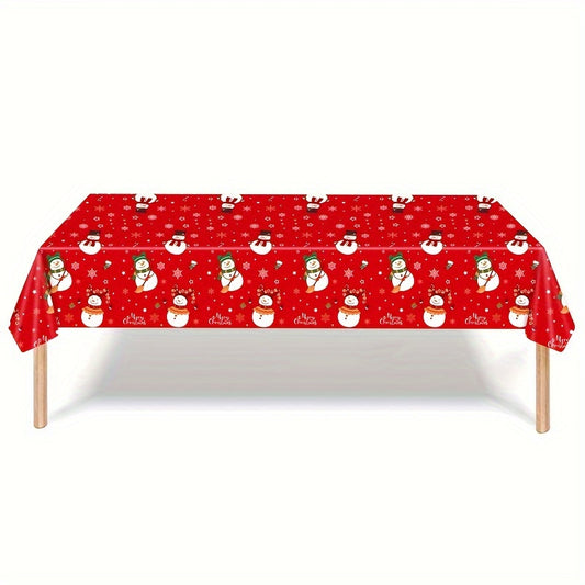1pc Christmas Santa Claus Snowman Disposable Party Decoration Tablecloth