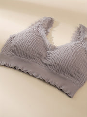 3pcs Lace Wireless Bras Comfy & Stretch Women's Lingerie