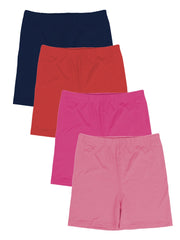 4 Pack Girls Bike Shorts High Stretch Dance Under Dress Colorful Kids Shorts