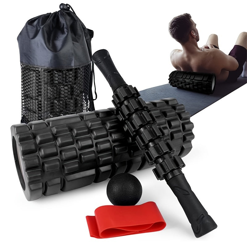 LYZZXI 5 in 1 Foam Roller Set Muscle Massage With Massage Roller Yoga Stick