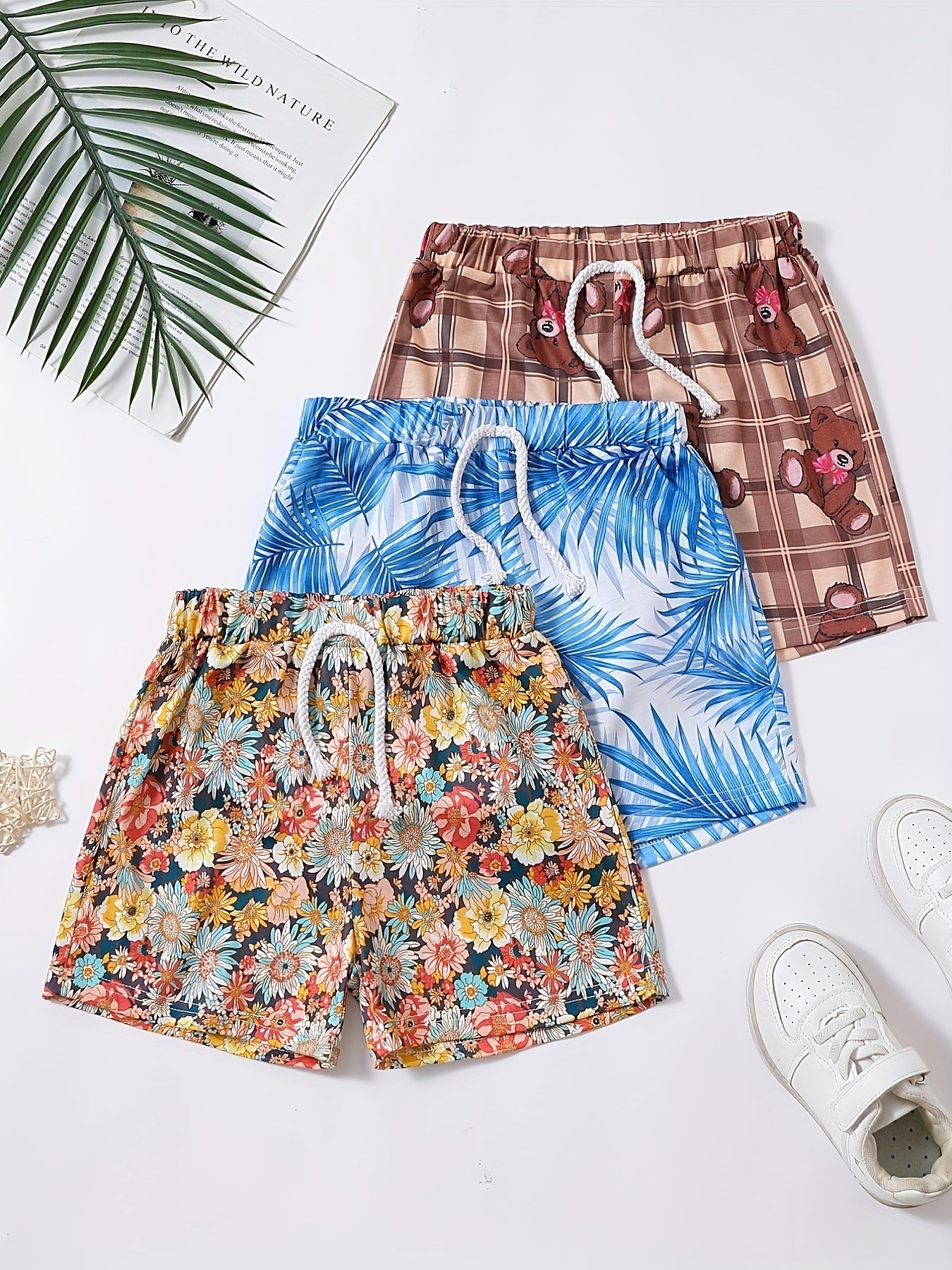 Girls' Hawaiian Style Beach Shorts Set