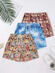 Girls' Hawaiian Style Beach Shorts Set