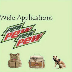 2pcs Pew Pew Funny Hook And Loop Embroidered Patch Outdoor Decoration