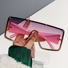 Y2K Square Rivet Mirror Lens Sunglasses UV400