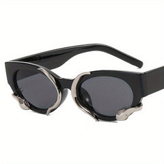 Y2K Cat Eye Sunglasses Snake Decor Hip Hop Style UV400