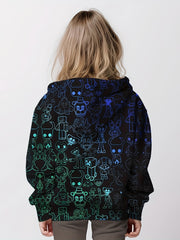 Girls Pattern Hooded Sweatshirt Pullover Sports Gift
