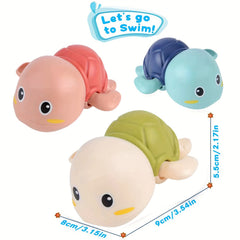 3pcs Swimming Turtles Bath Toys for Toddlers 1-4 Years Green Pink Non Toxic