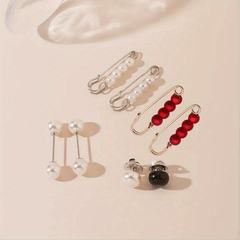 8pcs Faux Pearl Brooch Pins for Women Clothing Dresses