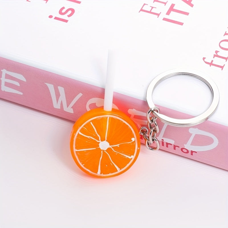 Colorful Orange Lollipop Keychain Pendant for Girls