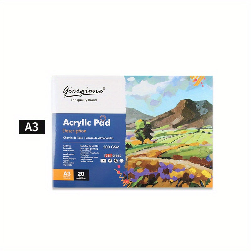 200gsm Acrylic Painting Book 20 Sheets A3 A4 A5