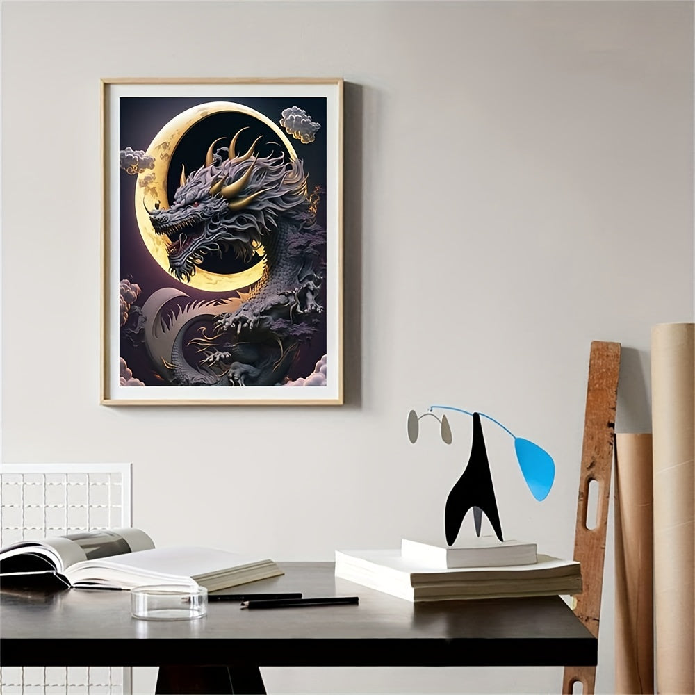 Moon Dragon 5D Diamond Painting Art Kit DIY Frameless