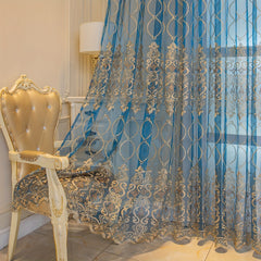 Euro Geometric Sheer Curtain for Living Room Bedroom
